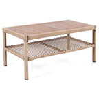 Ensemble de 4 canapés de conversation en rotin avec fauteuils pivotants et table