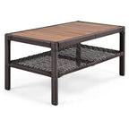 Ensemble de 4 canapés de conversation en rotin avec fauteuils pivotants et table