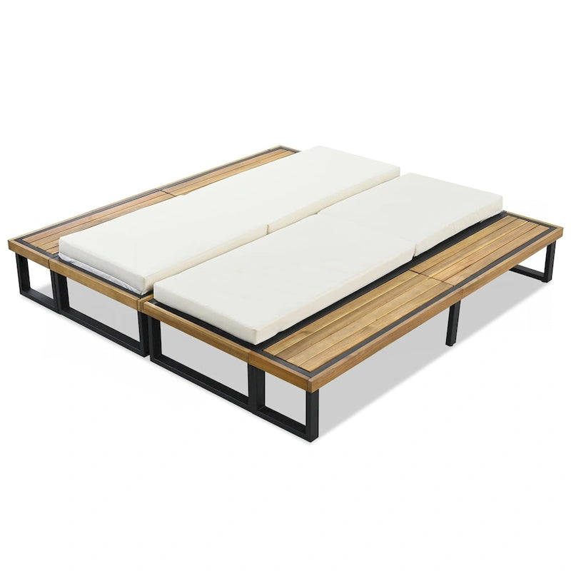 Lot de 2 chaises longues d'extérieur