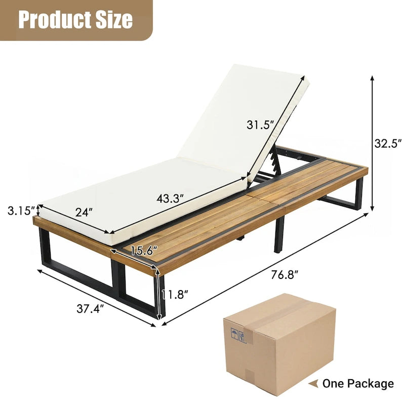 Lot de 2 chaises longues d'extérieur