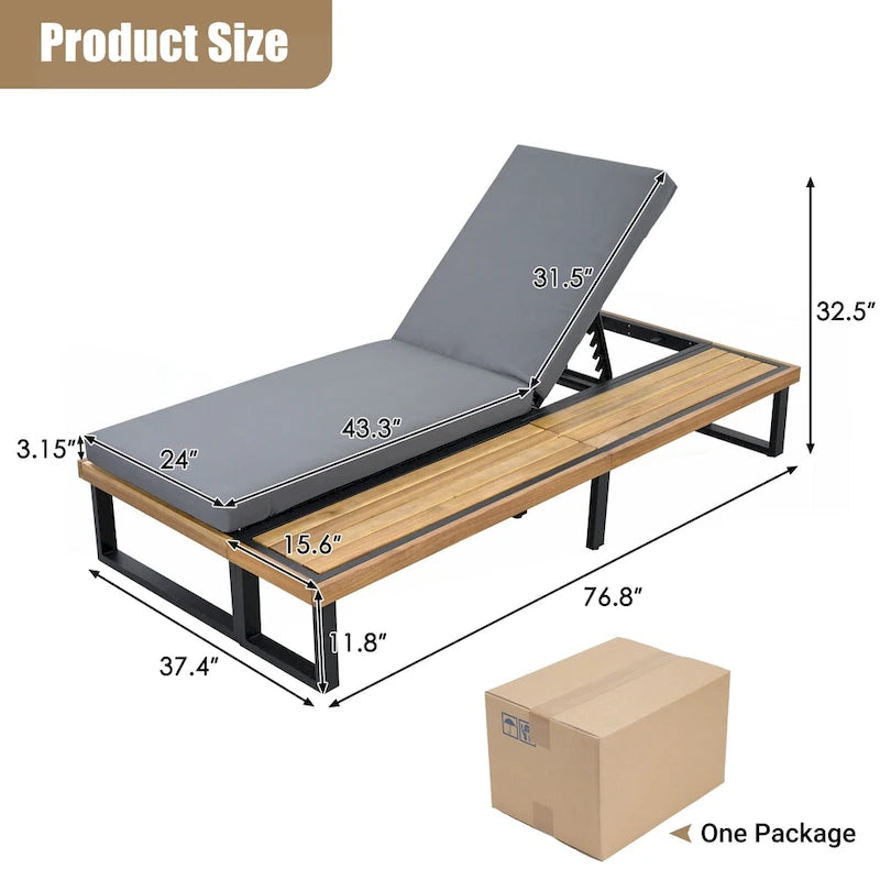 Lot de 2 chaises longues d'extérieur