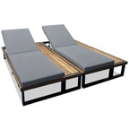 Lot de 2 chaises longues d'extérieur
