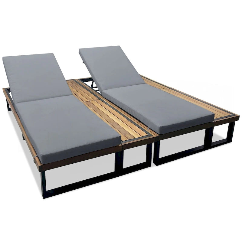 Lot de 2 chaises longues d'extérieur