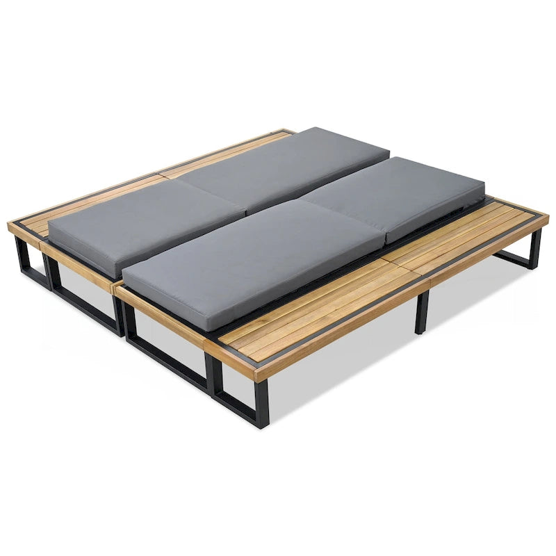 Lot de 2 chaises longues d'extérieur