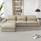 Canapé d'angle convertible en L avec rangement, 2 oreillers et port USB pour salon