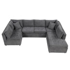 Canapé d'angle convertible en L avec rangement, 2 oreillers et port USB pour salon