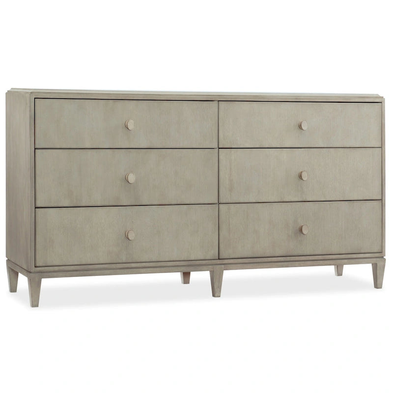 Hooker Furniture Elixir 70 Wide Rubberwood and Walnut Dresser with 6