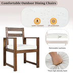 Ensemble de 7 pièces table et chaises de patio, ensemble de table à manger en bois pour 6 avec trou pour parasol, 2 fauteuils et 4 chaises sans accoudoirs