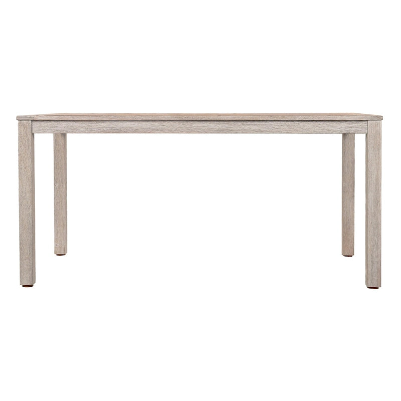 Ensemble de salle à manger d'extérieur 7 pièces en bois d'acacia avec table rectangulaire et 6 chaises à dossier en rotin avec coussins