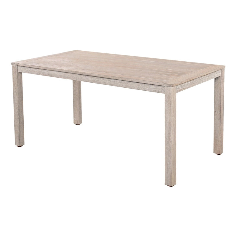 Ensemble de salle à manger d'extérieur 7 pièces en bois d'acacia avec table rectangulaire et 6 chaises à dossier en rotin avec coussins