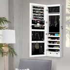 Costway Armoire à bijoux murale avec miroir et lumières LED