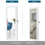 Costway Armoire à bijoux murale avec miroir et lumières LED