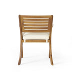 Ensemble de salle à manger d'extérieur 5 pièces en bois d'acacia avec table carrée et 4 chaises coussinées
