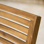 Ensemble de salle à manger d'extérieur 5 pièces en bois d'acacia avec table carrée et 4 chaises coussinées