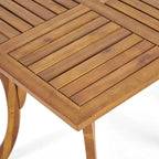 Ensemble de salle à manger d'extérieur 5 pièces en bois d'acacia avec table carrée et 4 chaises coussinées
