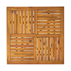 Ensemble de salle à manger d'extérieur 5 pièces en bois d'acacia avec table carrée et 4 chaises coussinées