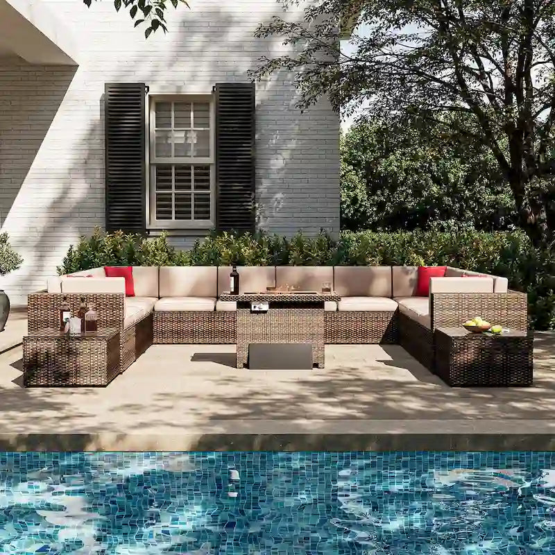Ensemble de mobilier de jardin 15 pièces
