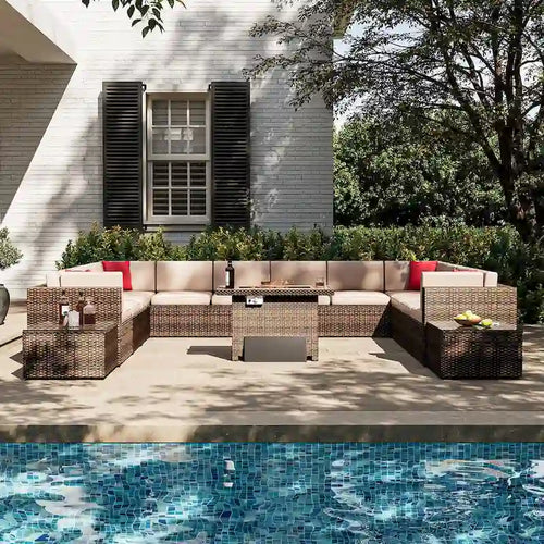 Ensemble de mobilier de jardin 15 pièces
