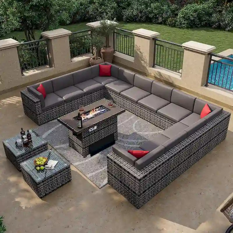 Ensemble de mobilier de jardin 15 pièces