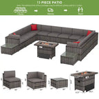 Ensemble de mobilier de jardin 15 pièces