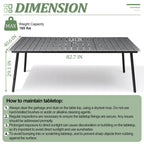 Ensemble de salle à manger d'extérieur 7 pièces – Table rectangulaire en aluminium avec trou pour parasol et chaises en rotin