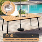 Ensemble de 7 pièces : Table à manger d'extérieur en aluminium et chaises de salle à manger en rotin synthétique