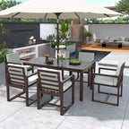 Ensemble de salle à manger de patio 7 pièces avec coussins amovibles et 6 chaises