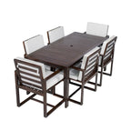 Ensemble de salle à manger de patio 7 pièces avec coussins amovibles et 6 chaises