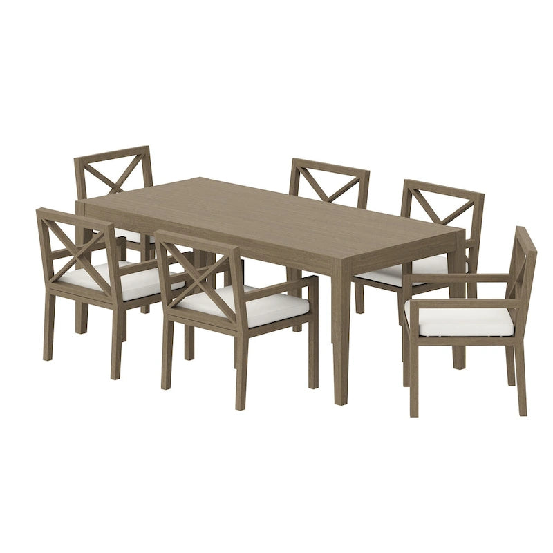 Ensemble de salle à manger d'extérieur en bois de teck 7 pièces Northlake