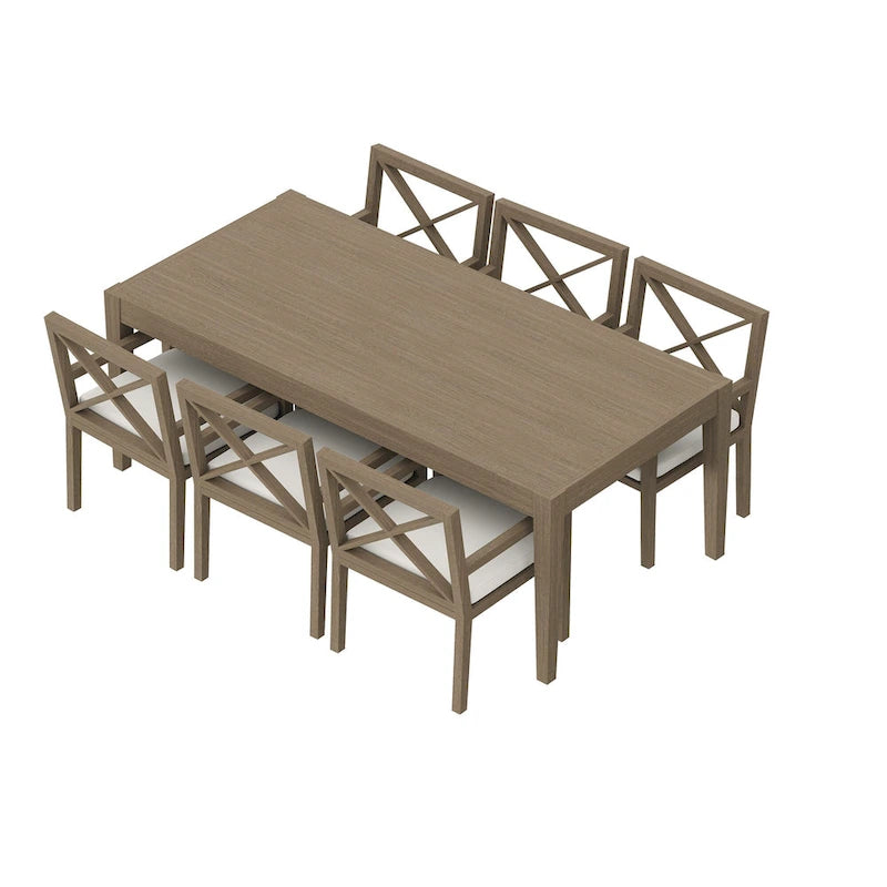 Ensemble de salle à manger d'extérieur en bois de teck 7 pièces Northlake