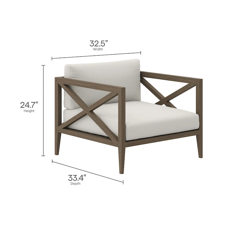 Ensemble de mobilier d'extérieur 3 pièces en teck Northlake avec fauteuil et table d'appoint