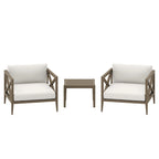 Ensemble de mobilier d'extérieur 3 pièces en teck Northlake avec fauteuil et table d'appoint