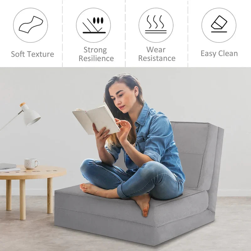 Costway Chaise Pliante Convertible, Fauteuil Inclinable et Lit d'Appoint