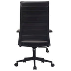 Chaise de bureau moderne haute avec dossier haut, en similicuir PU, pivotante, inclinable, réglable, avec coussin, modèle de designer, pour dirigeant