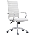 Chaise de bureau moderne haute avec dossier haut, en similicuir PU, pivotante, inclinable, réglable, avec coussin, modèle de designer, pour dirigeant