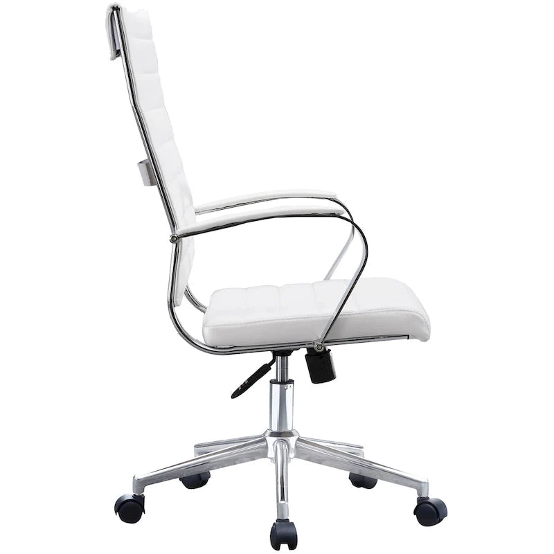 Chaise de bureau moderne haute avec dossier haut, en similicuir PU, pivotante, inclinable, réglable, avec coussin, modèle de designer, pour dirigeant
