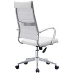 Chaise de bureau moderne haute avec dossier haut, en similicuir PU, pivotante, inclinable, réglable, avec coussin, modèle de designer, pour dirigeant
