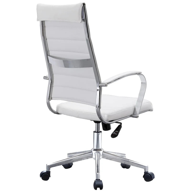 Chaise de bureau moderne haute avec dossier haut, en similicuir PU, pivotante, inclinable, réglable, avec coussin, modèle de designer, pour dirigeant