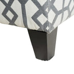 Banc ottoman de rangement Flash, tissu gris clair à motif géométrique, 130 cm