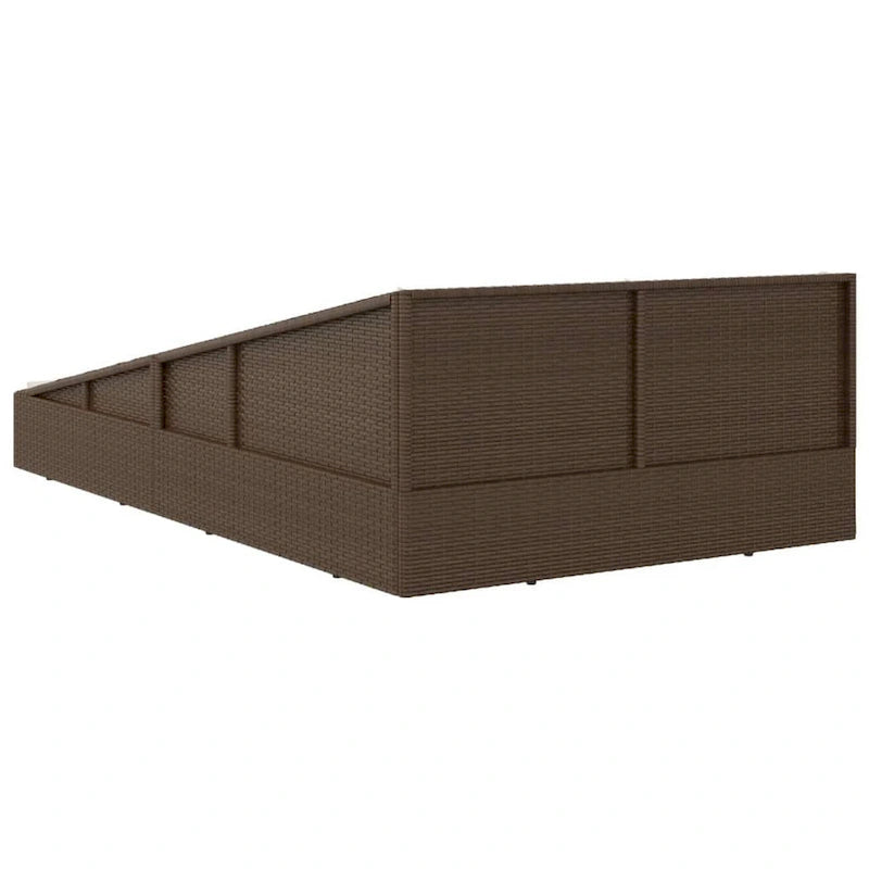 Bain de soleil d'extérieur pour jardin, coussins en polyester blancs, rotin synthétique marron