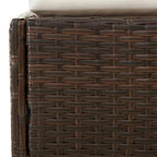 Bain de soleil d'extérieur pour jardin, coussins en polyester blancs, rotin synthétique marron
