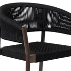 Ensemble de deux chaises de salle à manger d'extérieur en bois massif noir 26