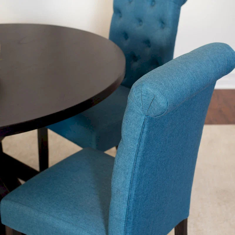 Ensemble de salle à manger rond 5 pièces, ensemble de meubles de salle à manger avec table à manger en croix et 4 chaises rembourrées