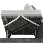 Ensemble de mobilier d'extérieur 6 pièces, ensemble de conversation de patio toutes saisons, ensemble de canapés en rotin avec coffre de rangement et table en verre trempé