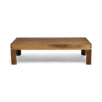 Ensemble de conversation d'extérieur 3 pièces en forme de L, ensemble de mobilier tout temps en bois d'acacia avec pouf et table basse