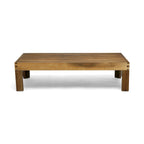 Ensemble de conversation d'extérieur 3 pièces en forme de L, ensemble de mobilier tout temps en bois d'acacia avec pouf et table basse