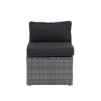 Ensemble de canapé d'angle extérieur 5 pièces, mobilier de conversation en rotin PE résistant aux intempéries avec table basse et 2 oreillers