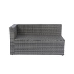 Ensemble de canapé d'angle extérieur 5 pièces, mobilier de conversation en rotin PE résistant aux intempéries avec table basse et 2 oreillers