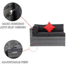 Ensemble de canapé d'angle extérieur 5 pièces, mobilier de conversation en rotin PE résistant aux intempéries avec table basse et 2 oreillers