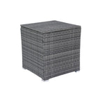 Ensemble de canapé d'angle en forme de L 8 places pour patio, ensemble de meubles d'extérieur en rotin osier avec un coffre de rangement sous le siège et une table basse
